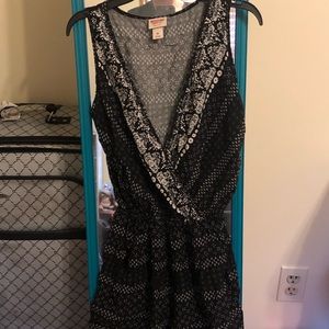 XS black and white romper